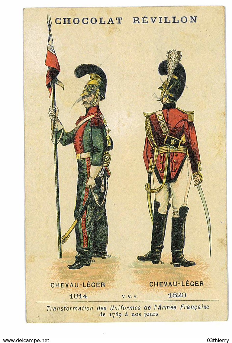 CHROMO IMAGE CHOCOLAT REVILLON UNIFORMES DE L'ARMEE FRANCAISE - Revillon