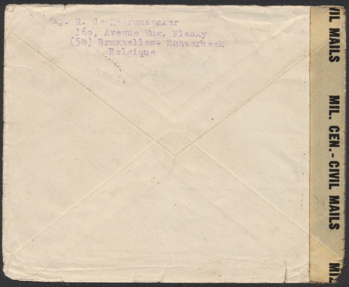 Lettre De Guerre (40-45) Voyagé De Bruxelles 24/12/46 Vers Kronberg/Taunus (Allemagne U.S. Zone) + Censure Militaire - WW II (Covers & Documents)