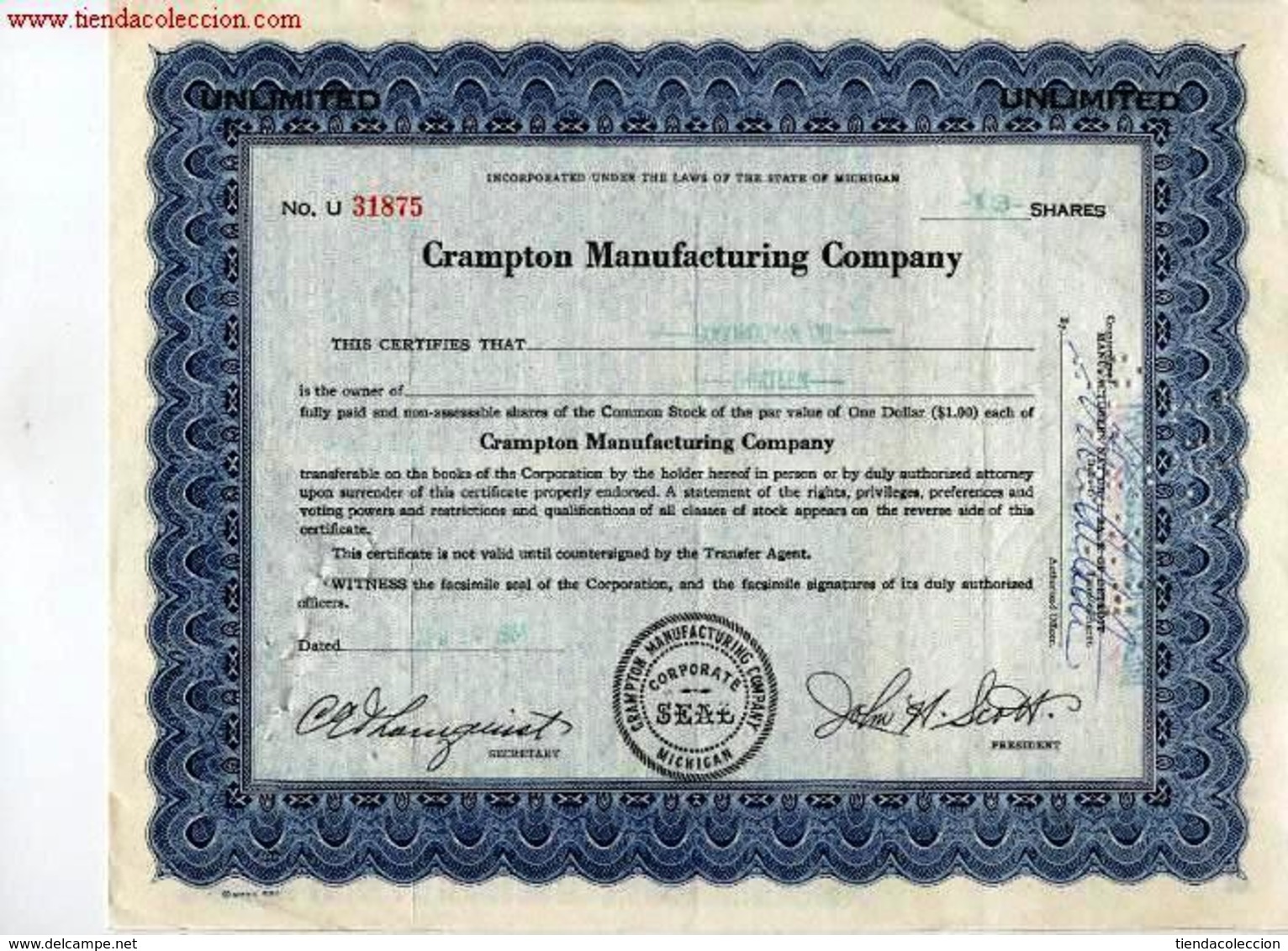 Crampton Manufacturing Company - A - C