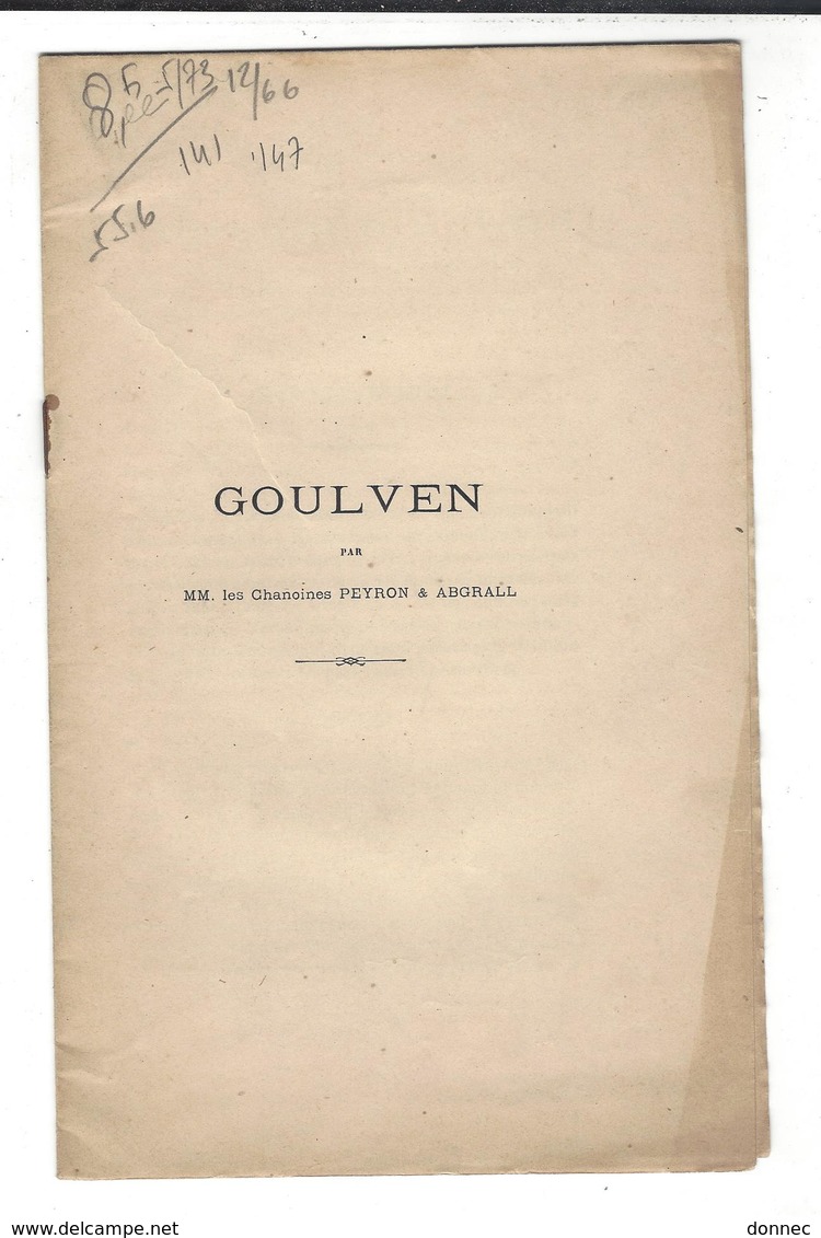 Chanoines Peyron Et Abgrall : Goulven  14 P  Sd ( Vers 1910 ) - Sonstige & Ohne Zuordnung