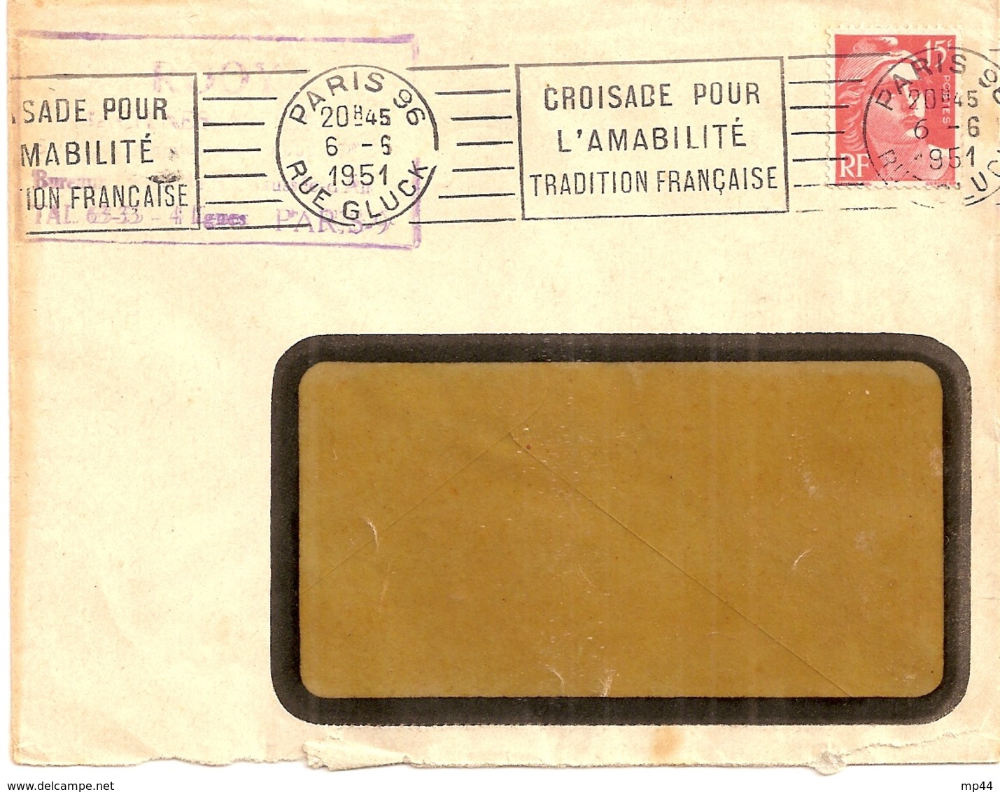 -9B---PARIS 96   Machine RBV  Croisade Pour L'amabilité Tradition Française   Gandon - Mechanical Postmarks (Advertisement)