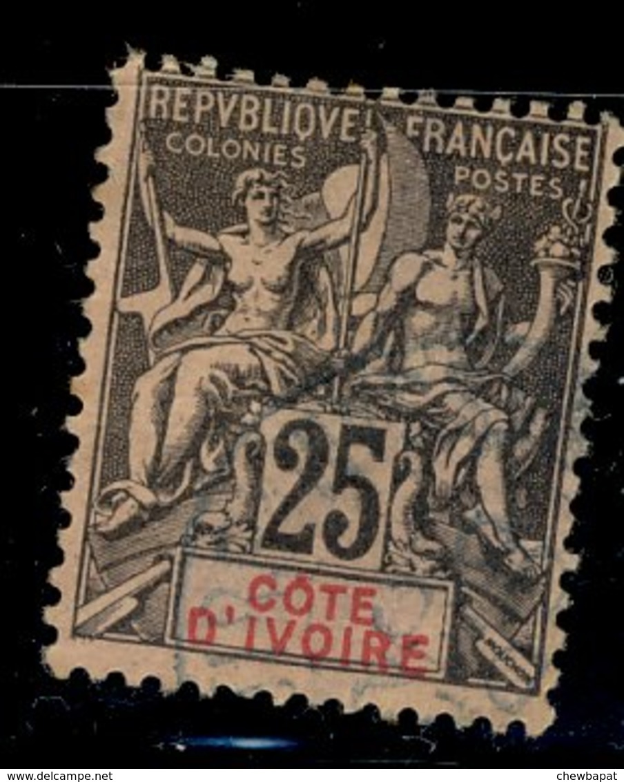 Côte D'Ivoire - Oblitéré Used -  Y&T N° 8 Type Sage 25c - 1876-1878 Sage (Type I)