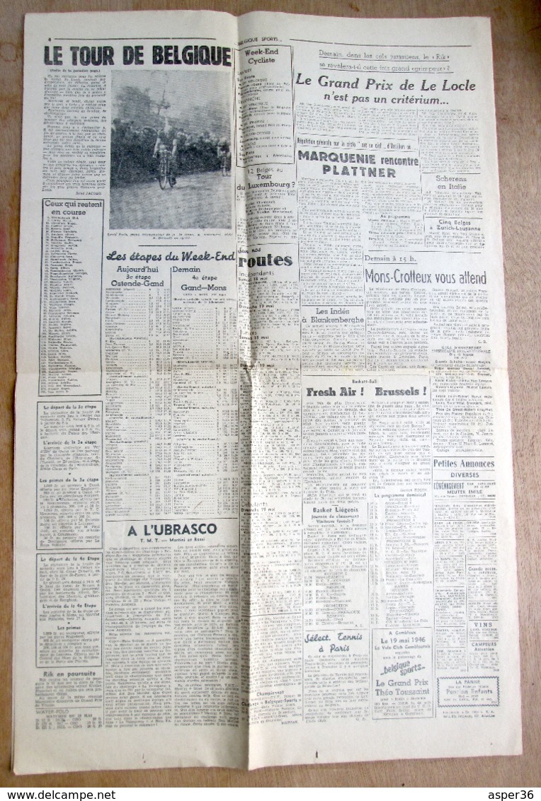 Journal "Belgique Sports" 19 Mai 1946 - Collezioni