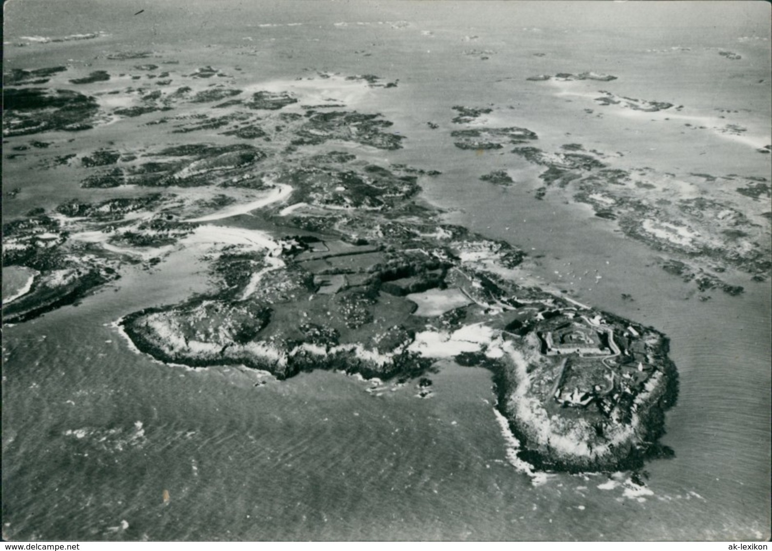 Granville Îles Chausey: Vue Aérienne De L'Ile Principale à Marée Haute  1954 - Other & Unclassified