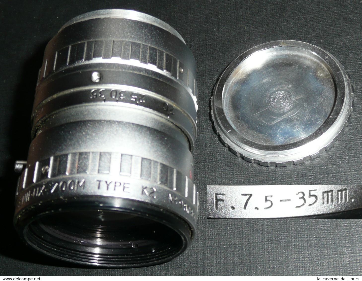 Rare Ancien Objectif Pour Caméra 8mm P. ANGENIEUX Paris, Zoom Type K2, F. 7,5-35mm - Autres & Non Classés