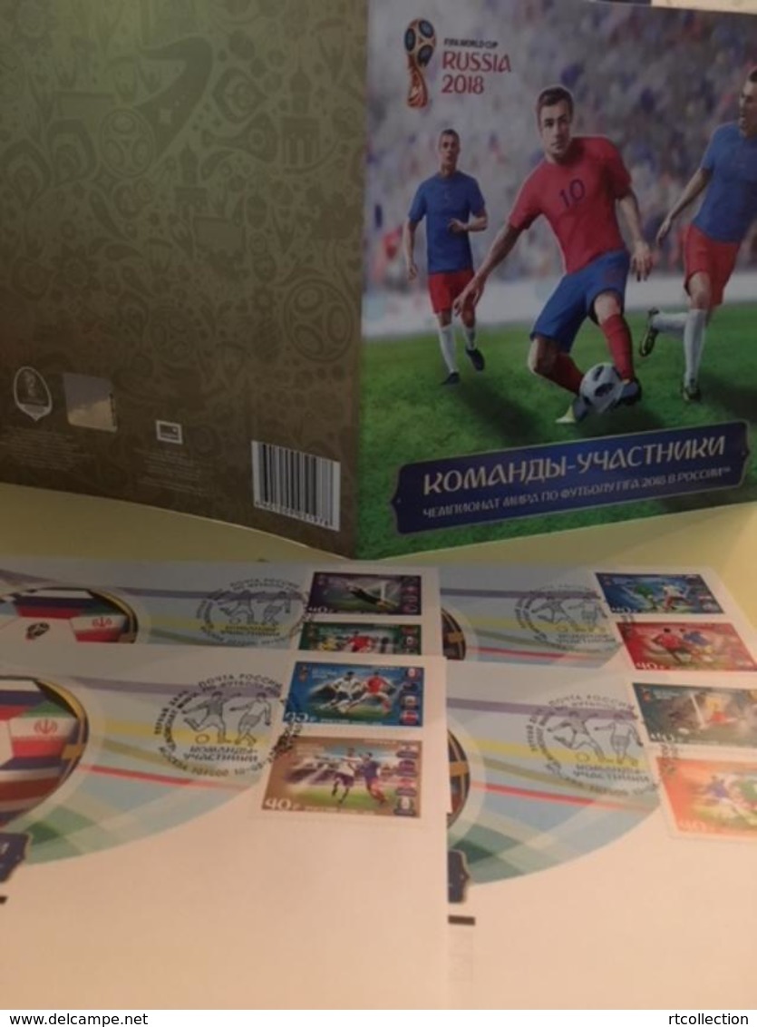 Russia 2018 Presentation Pack FIFA The World Cup Football Soccer Moscow Sports Teams Flags M/S + 4 FDC Stamps MNH - Collezioni