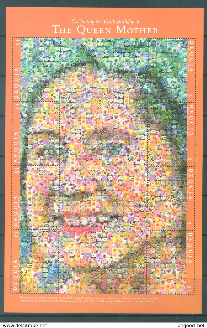 BEQUIA  - MNH/** - 2000 -  THE QUEEN MOTHER  -  Lot 17759 - St.-Vincent En De Grenadines