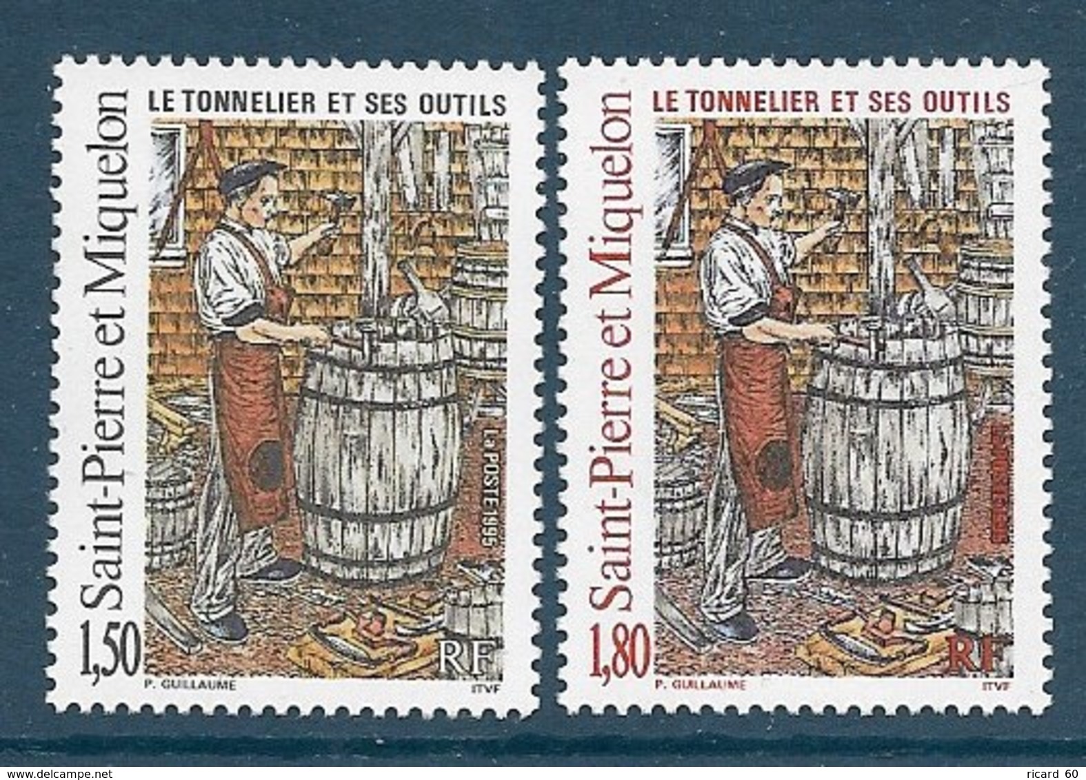 Timbre Neuf** St Pierre Et Miquelon , N °612-13 Yt , Le Tonnelier Et Ses Outils - Unused Stamps