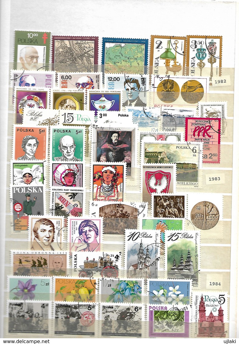 POLOGNE:  collection de 495 TP oblit. : ttes époques: 1914...1989