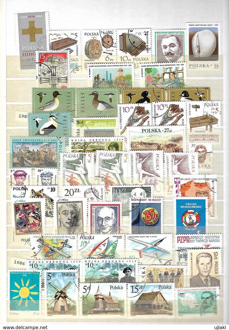 POLOGNE:  collection de 495 TP oblit. : ttes époques: 1914...1989