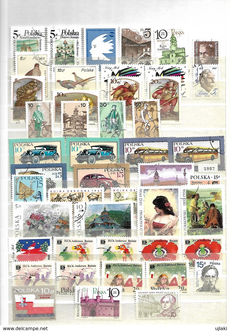 POLOGNE:  collection de 495 TP oblit. : ttes époques: 1914...1989