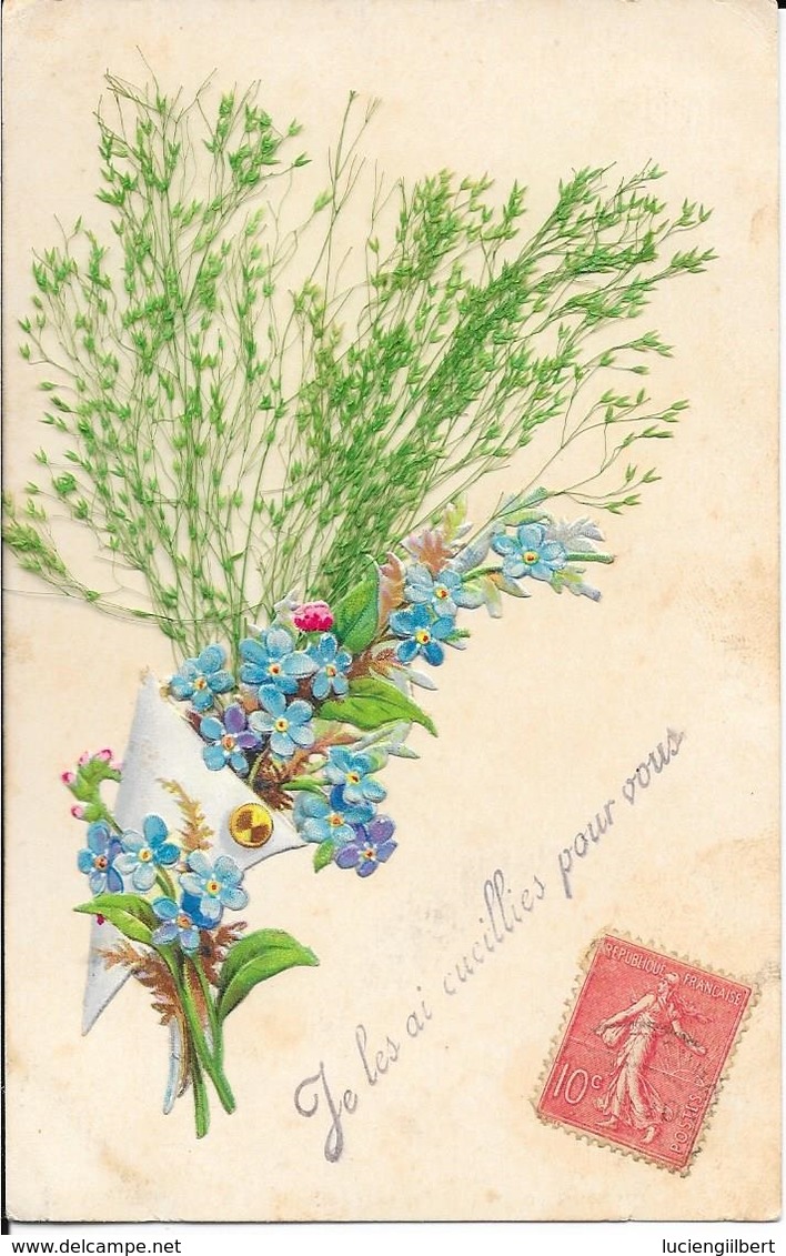 5 CARTES FANTAISIES ANNEES 1900 - DECOUPIS ET  EN RELIEF - - Fleurs