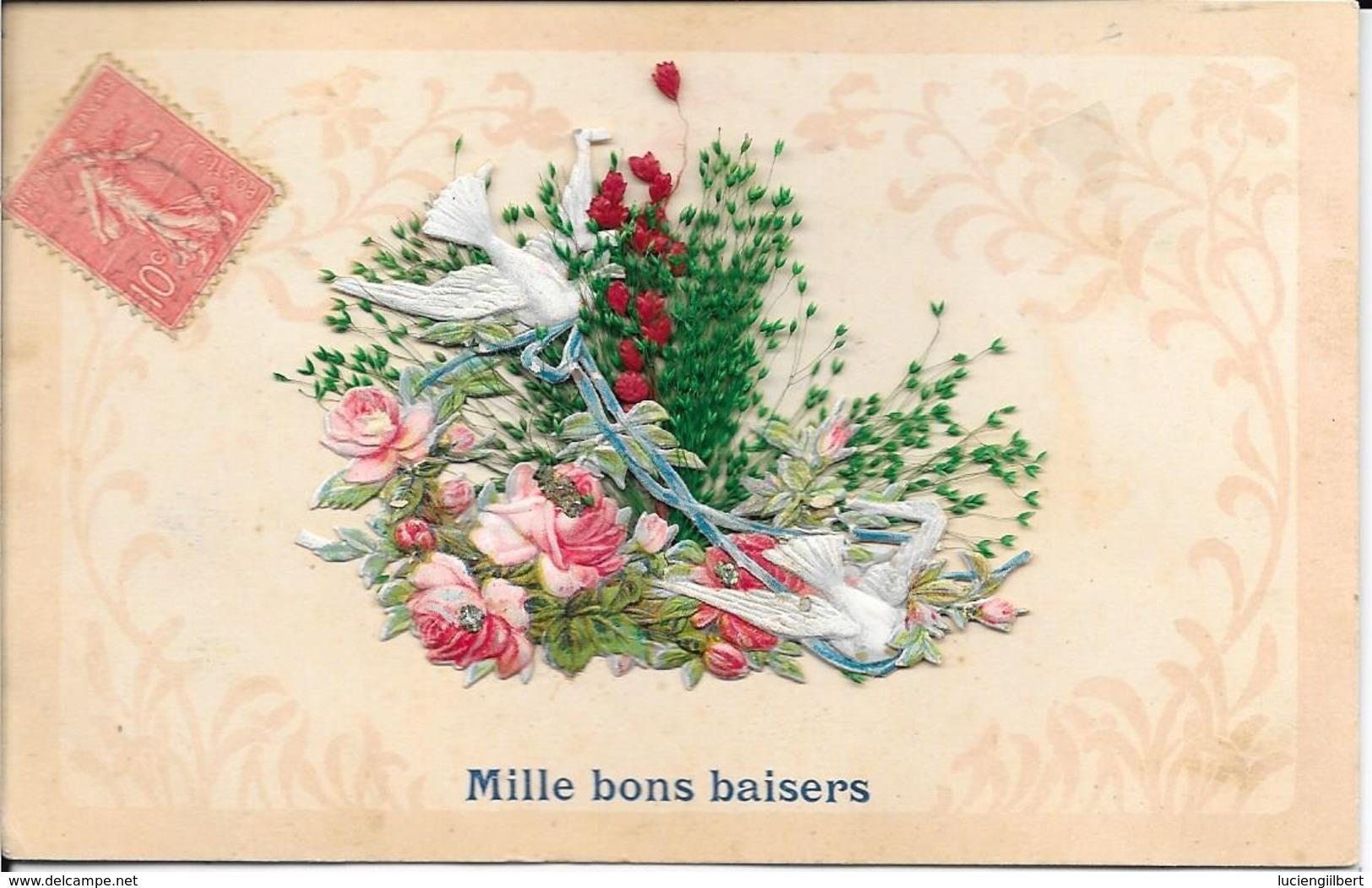 5 CARTES FANTAISIES ANNEES 1900 - DECOUPIS ET  EN RELIEF - - Fleurs