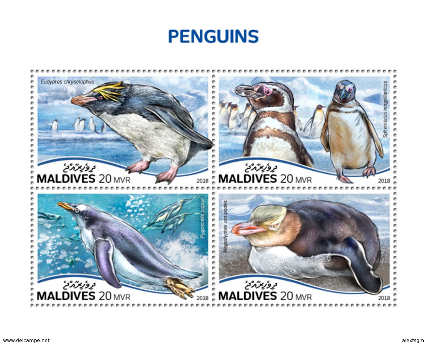 MALDIVES 2018 - Penguins. Official Issue - Pinguïns & Vetganzen