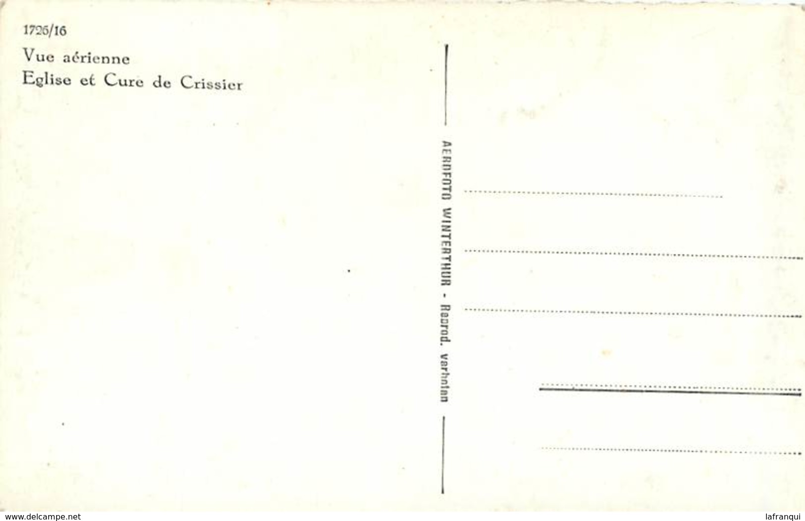 Suisse - Ref D174- Vue Aerienne - Eglise Et Cure De Crissier  - Carte Bon Etat  - - Crissier