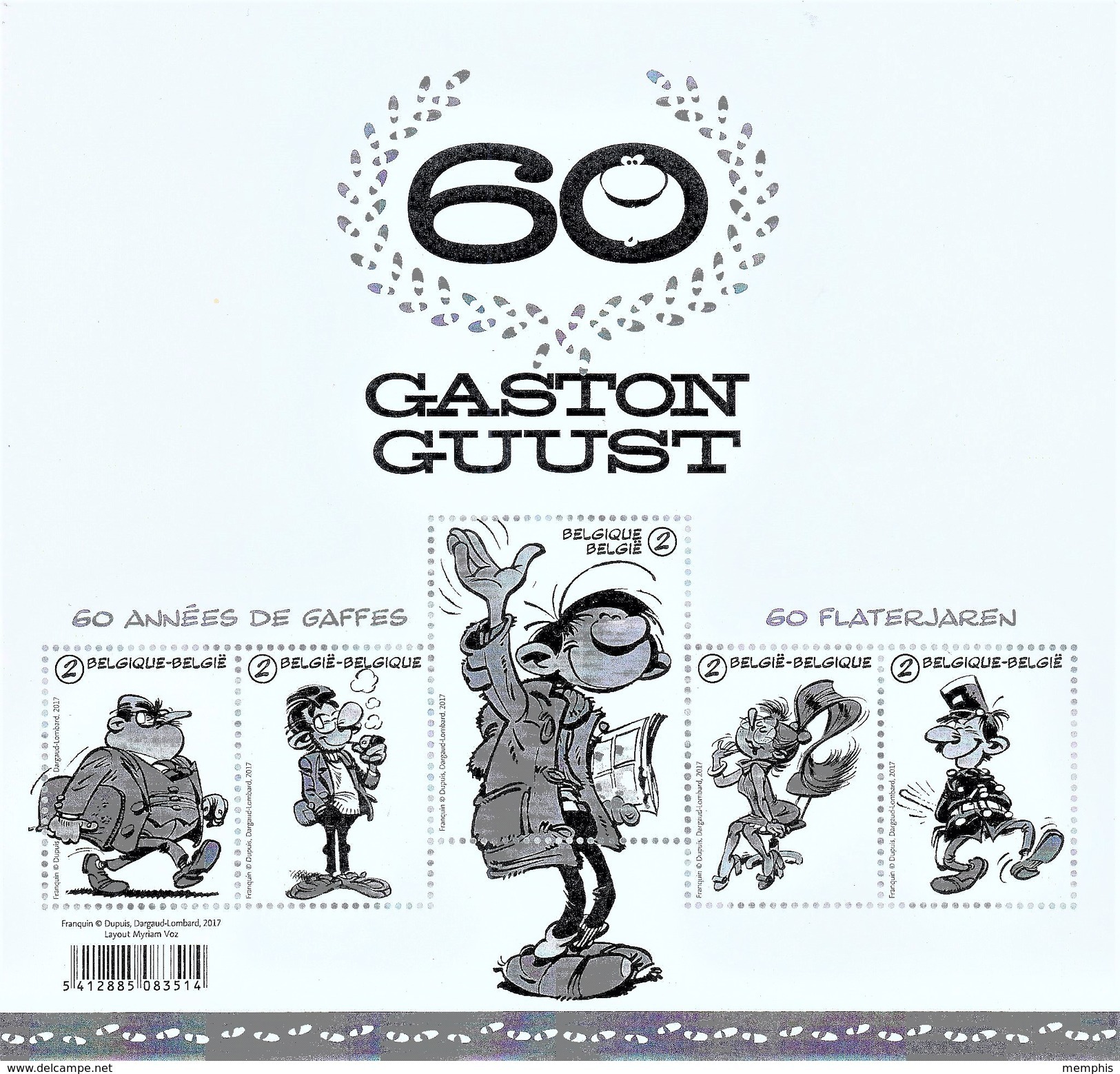 Gaston - Guus 60 - B&W Sheetlets, Courtesu Of The Post  [ZN & GC]