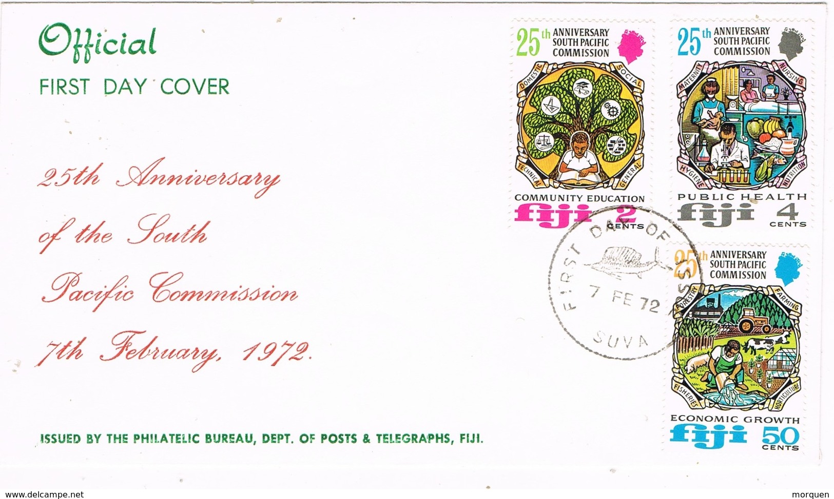 29504. Carta F.D.C. SUVA (Fiji) 1972. South Pacific Commission - Fiji (1970-...)