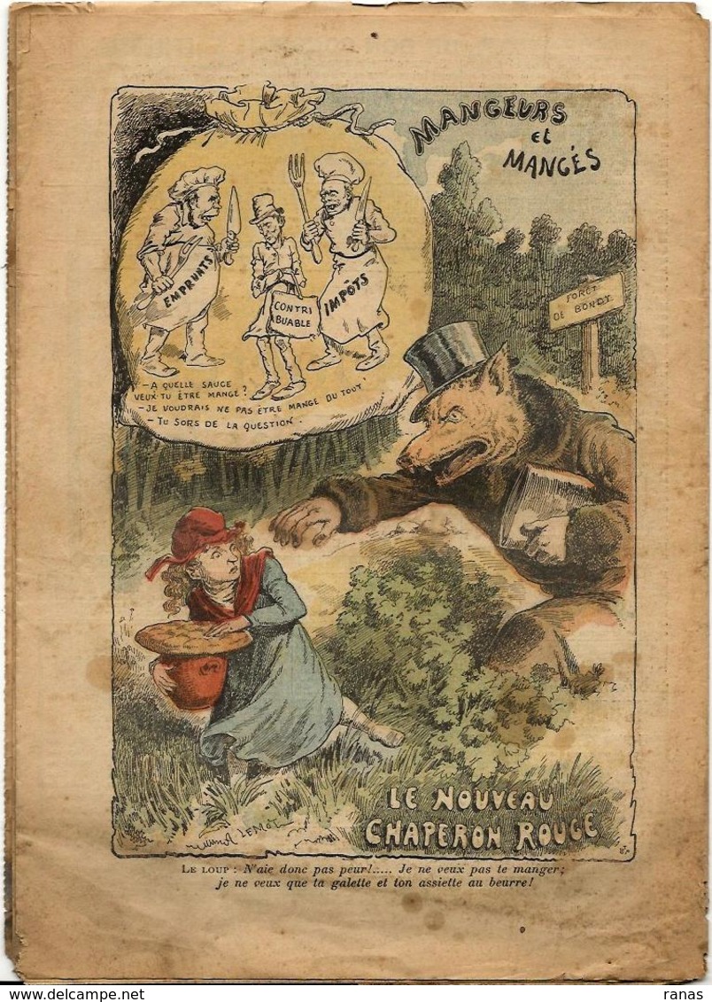 Le Petit Chaperon Rouge Satirique Revue Le Pélerin N° 1311 De 1902 - Other & Unclassified