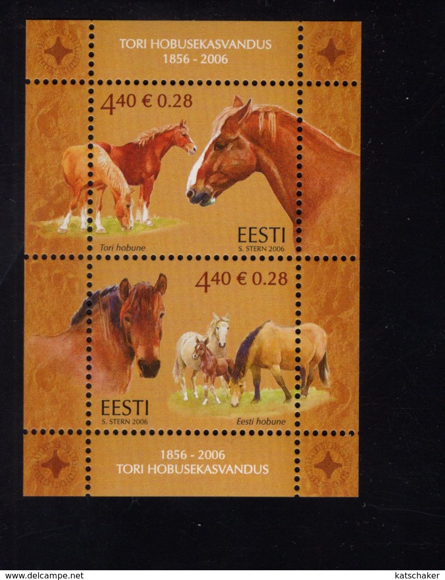 613849423 ESTLAND ESTONIA 2006 ** MNH  SCOTT 548 TORI STUD FARM HORSES - Estonie