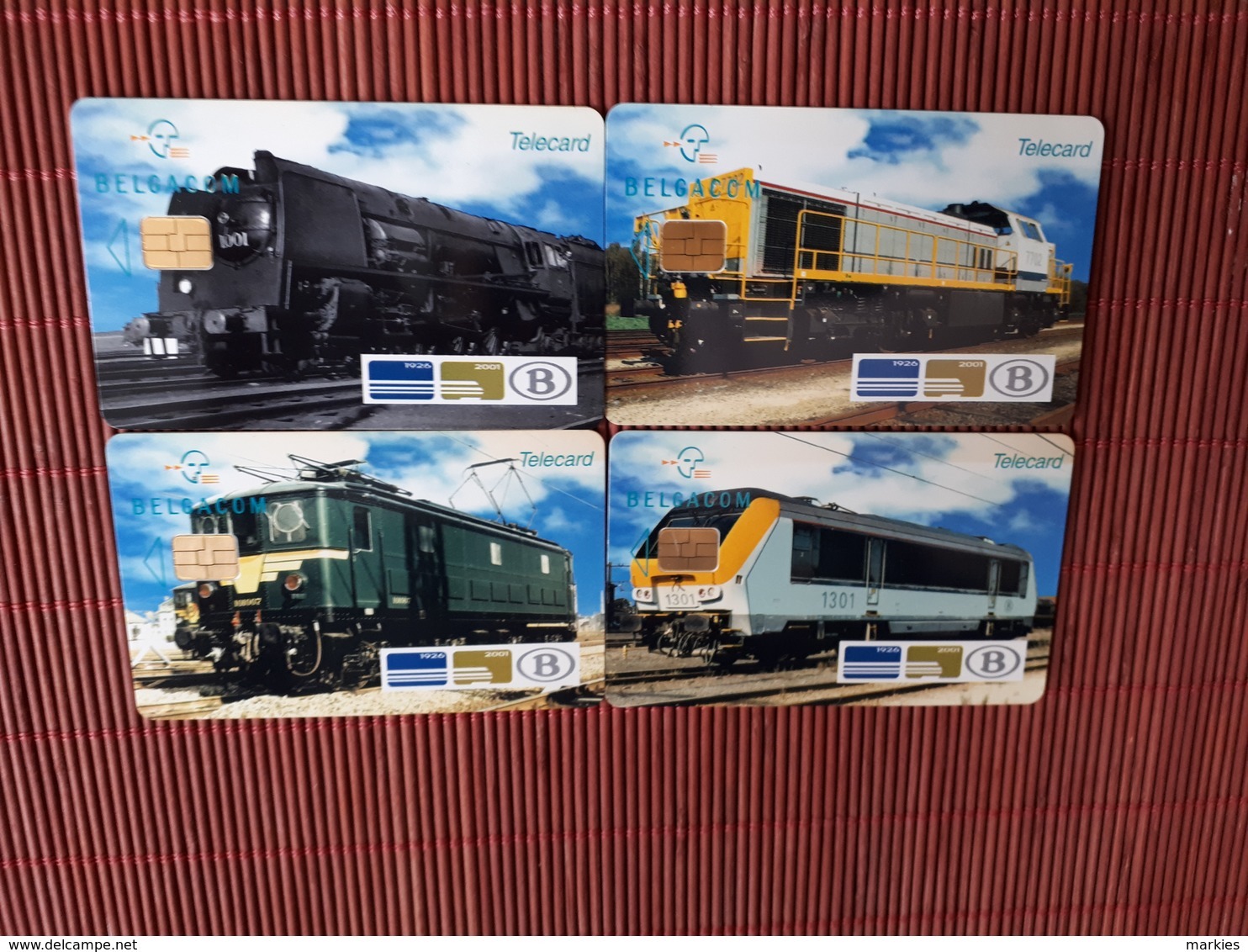 Set Train NMBS 4 Cards  (Mint,Neuve) Very  Rare - With Chip