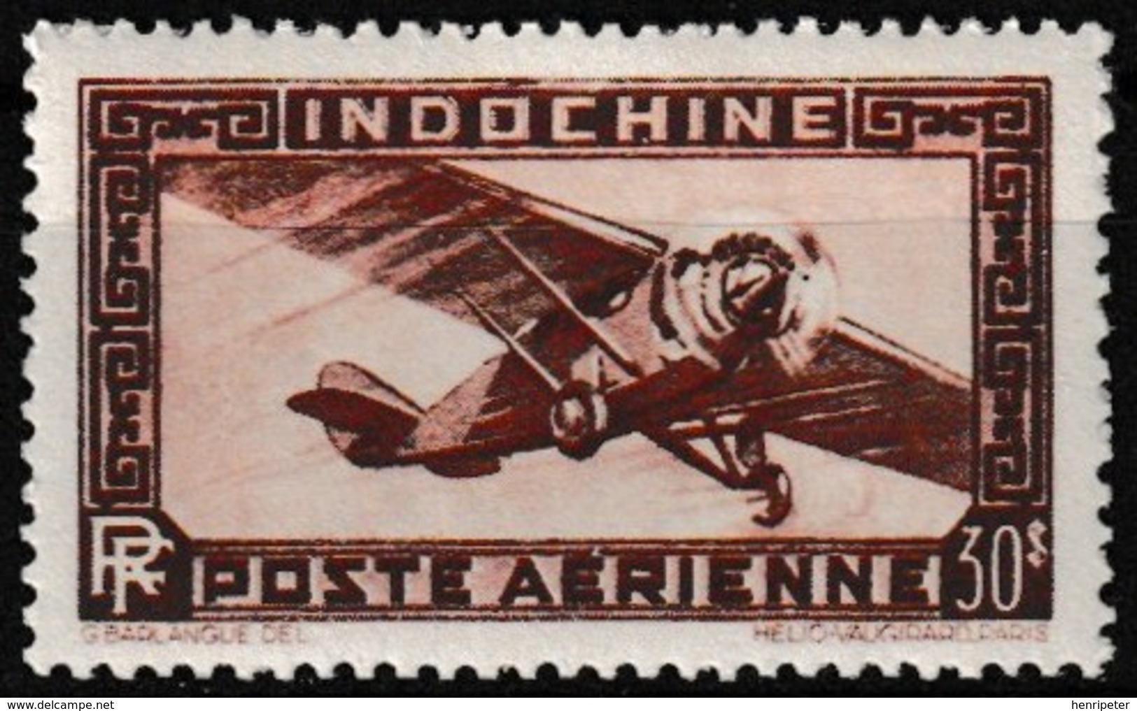 Timbre Aérien Gommé Neuf** - Avion Monomoteur Single-engine Airplane - N° 47 (Yvert) - Indochine 1949 - Poste Aérienne