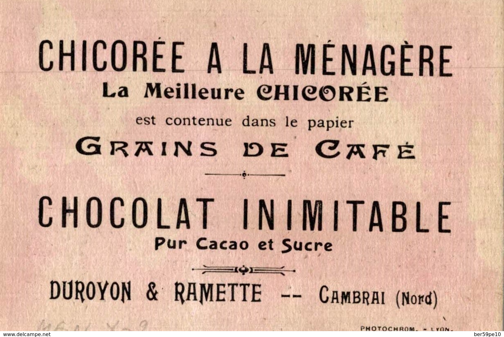 CHROMO CHICOREE  A LA MENAGERE DUROYON & RAMETTE CAMBRAI  L'ORATOIRE - Duroyon & Ramette