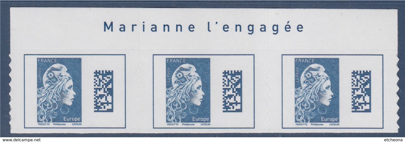 = Marianne L'Engagée 2018 Bloc X3 Haut De Feuille Europe N°1603 Avec La Mention Marianne L'Engagée Neuf Type Adhésif - 2018-2023 Marianne L'Engagée