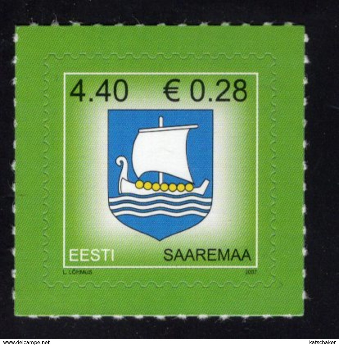 613861609 ESTLAND ESTONIA 2007 ** MNH  SCOTT 561 COUNTY ARMS SAAREMAA - Estonie