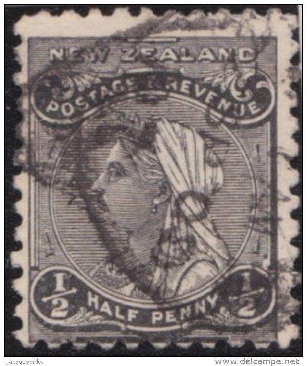 NZ    .     SG   .     271  .   1900   Doublr Lined  N.Z. And Star     .    O   .    Cancelled - Used Stamps