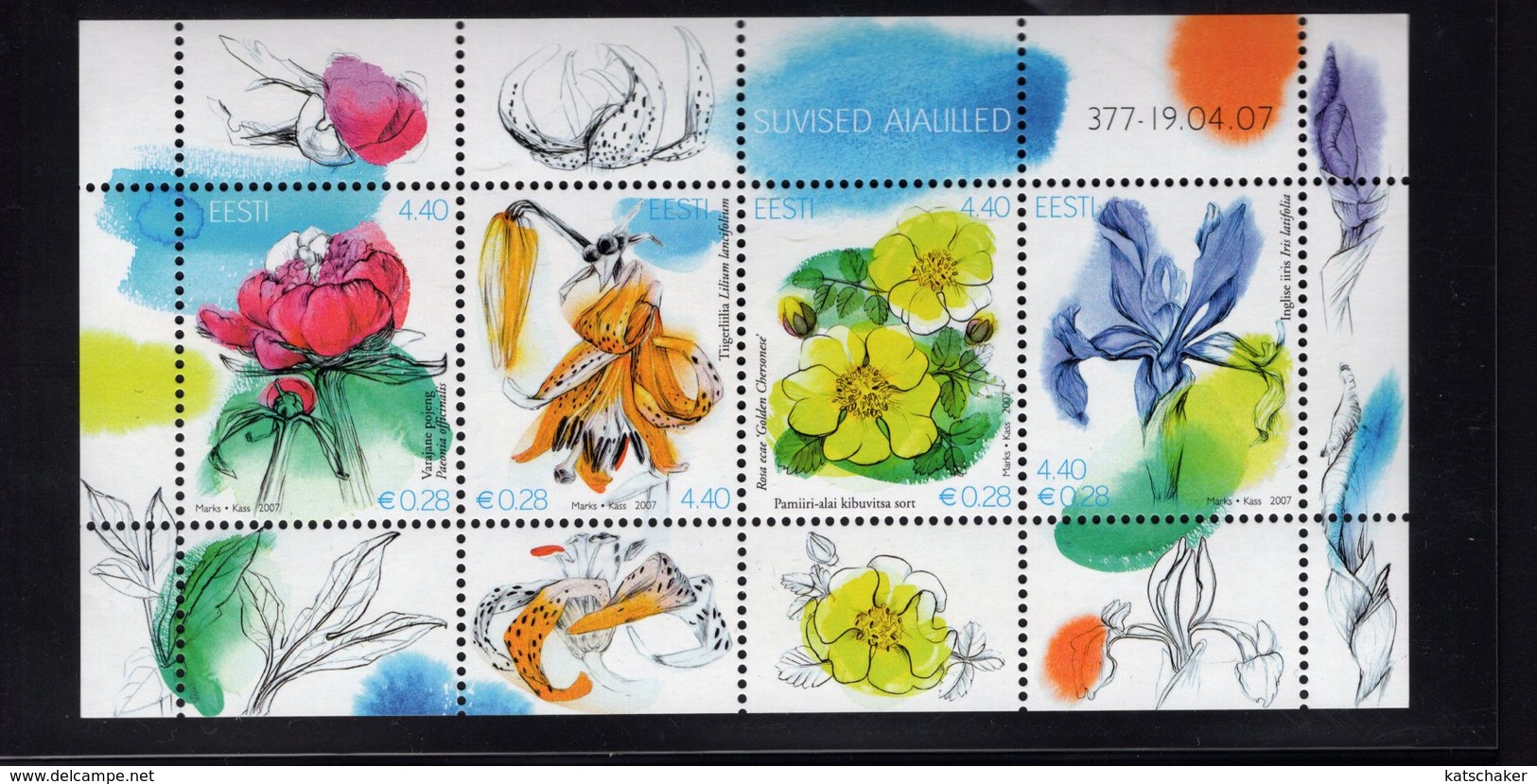 613863988 ESTLAND ESTONIA 2007 ** MNH  SCOTT 567 SUMMER FLOWERS - Estland