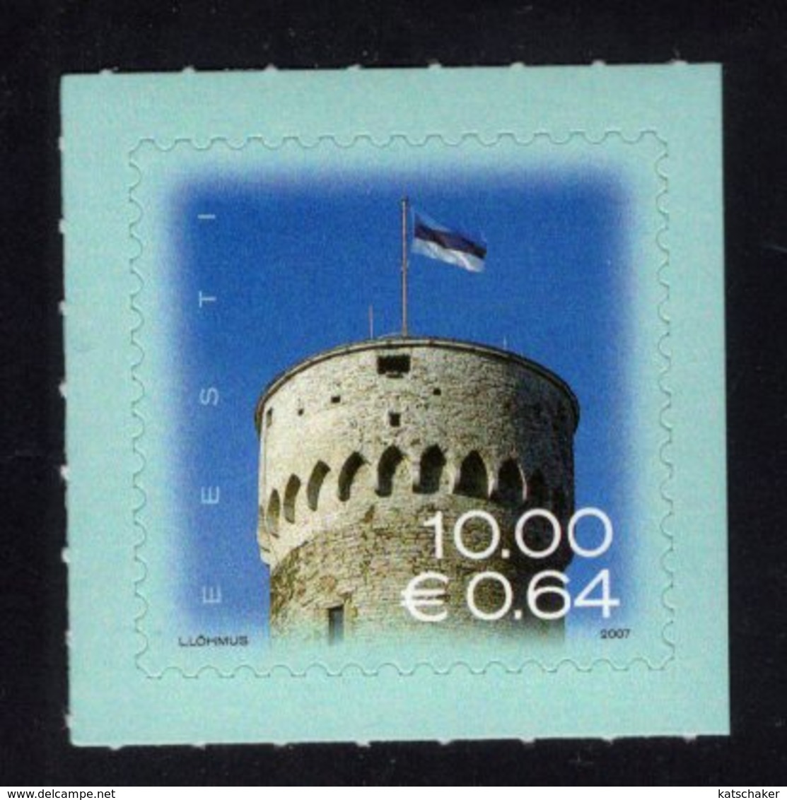 613867303 ESTLAND ESTONIA 2007 ** MNH  SCOTT 574 FLAG OVER PIKK HERMANN TOWER - Estonie