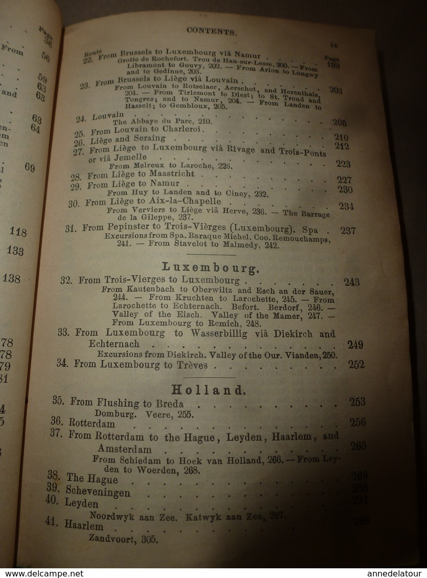 1894  BELGIQUE et HOLLANDE (Belgium and Holland) Handbook for Travellers (Livre de poche pour Voyageurs) par BAEDEKER