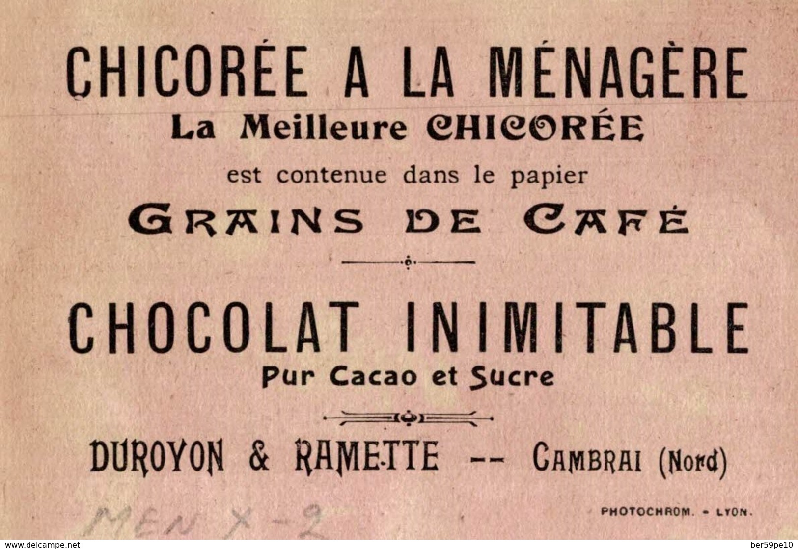 CHROMO CHICOREE  A LA MENAGERE DUROYON & RAMETTE CAMBRAI   LE BOUDOIR - Duroyon & Ramette