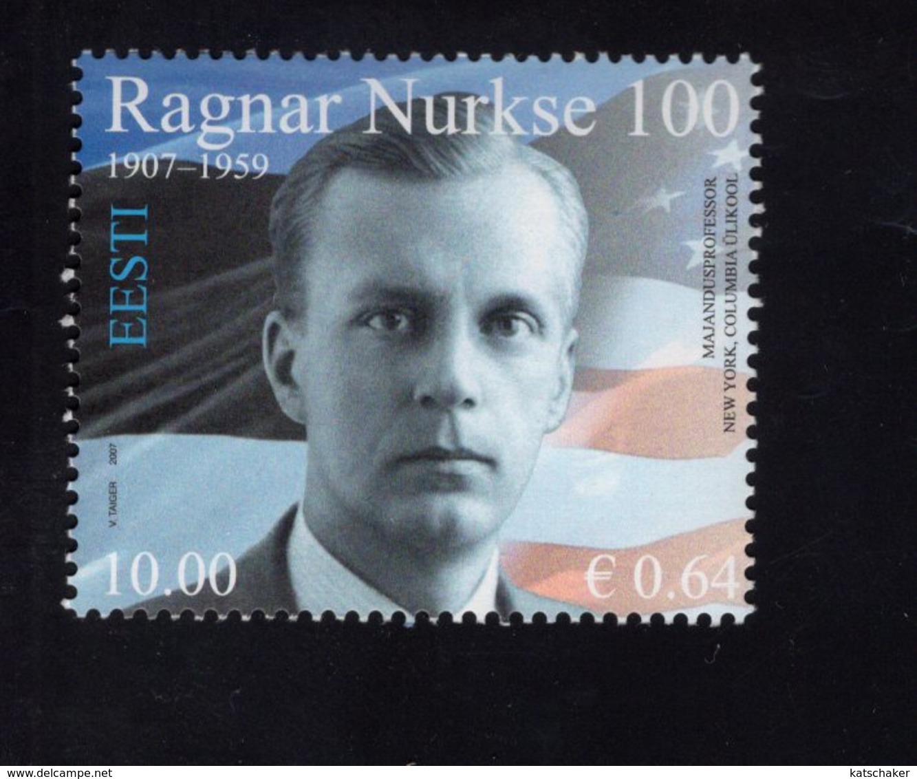 613869430 ESTLAND ESTONIA 2007 ** MNH  SCOTT 578 RAGNAR NURKSE ECONOMIST - Estonie