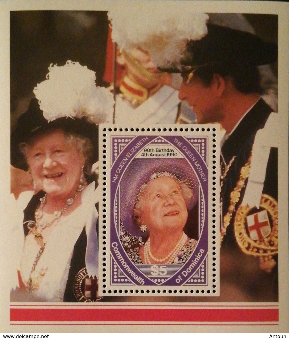 Dominica  1990 Queen Mother,90th. Birthday S/S - Dominica (1978-...)