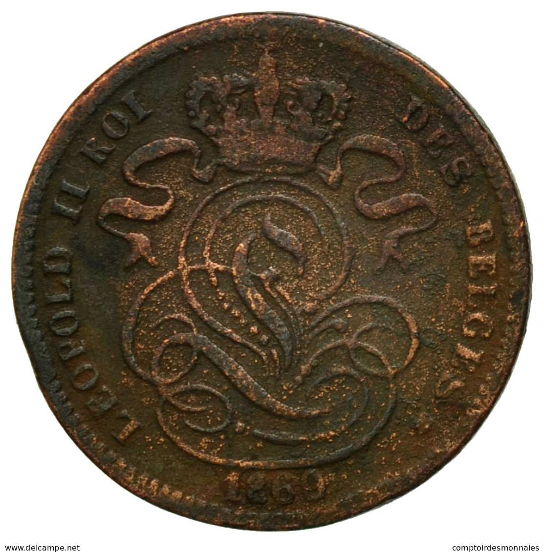 Monnaie, Belgique, Leopold II, Centime, 1869, TB, Cuivre, KM:33.1 - 1 Centime