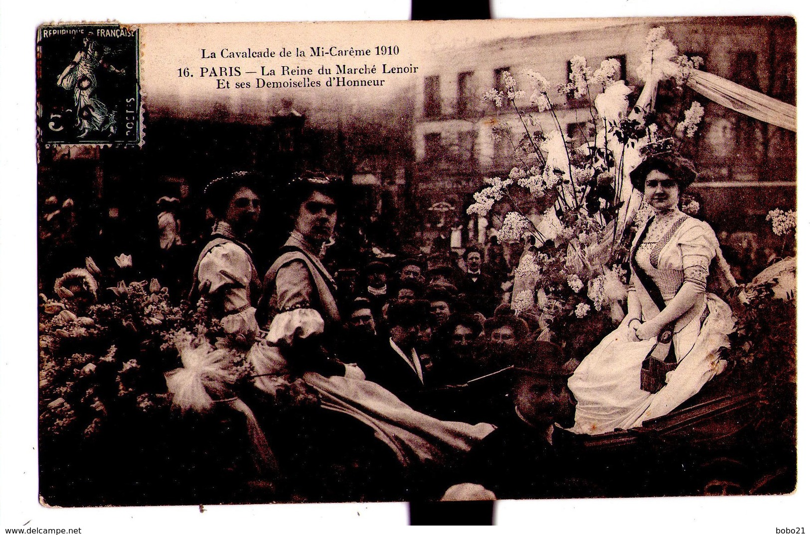 2228 - Paris - Cavalcade De La Mi-Carême 1910 - La Reine Du Marché Lenoir Et Ses Demoiselles D'Honneur - N°16 - - Manifestations