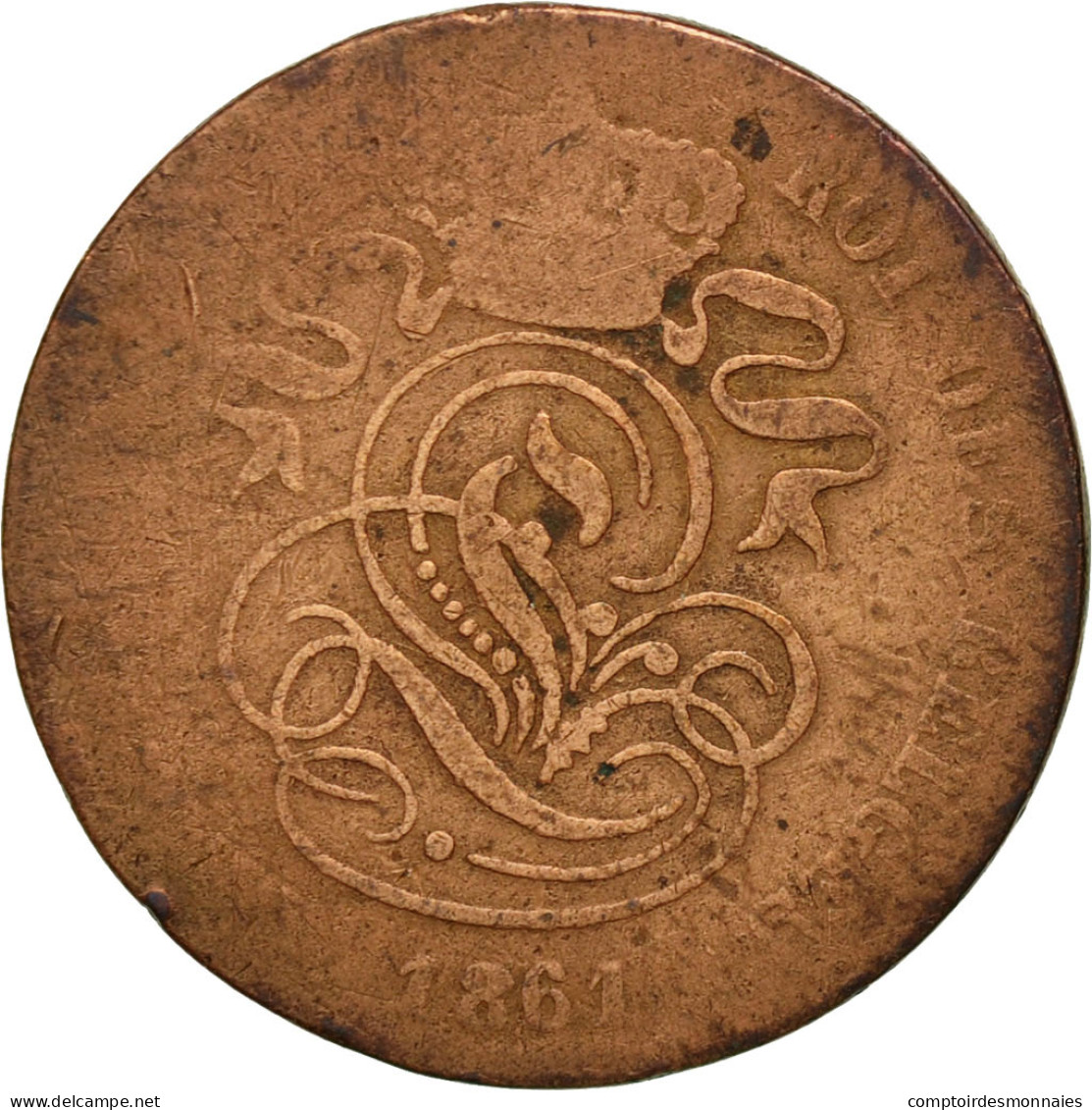 Monnaie, Belgique, Leopold I, 2 Centimes, 1861, TB, Cuivre, KM:4.2 - 2 Centimes
