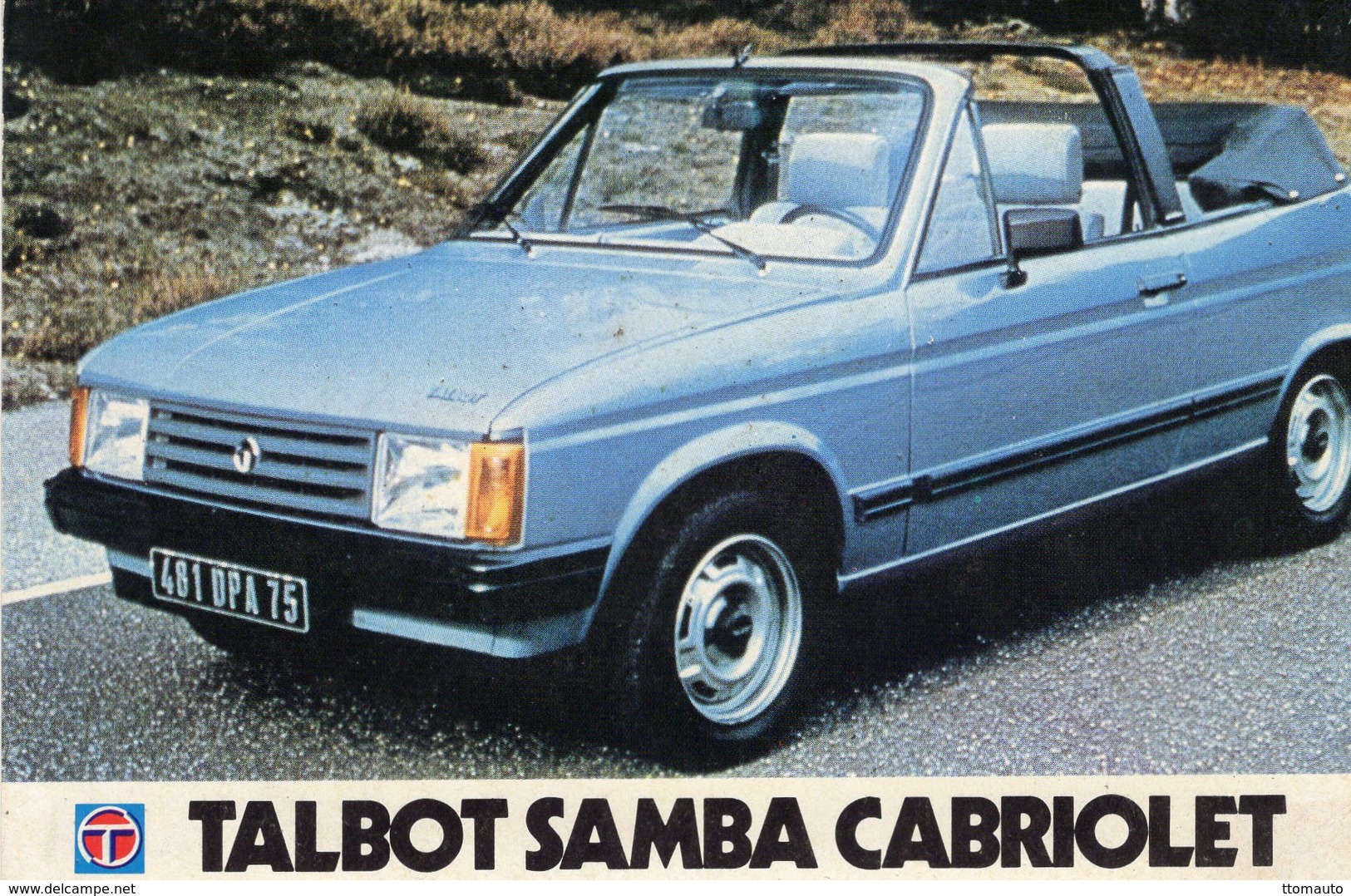 Talbot Samba Cabriolet  -  Publicité  -  Carte Postale - Passenger Cars