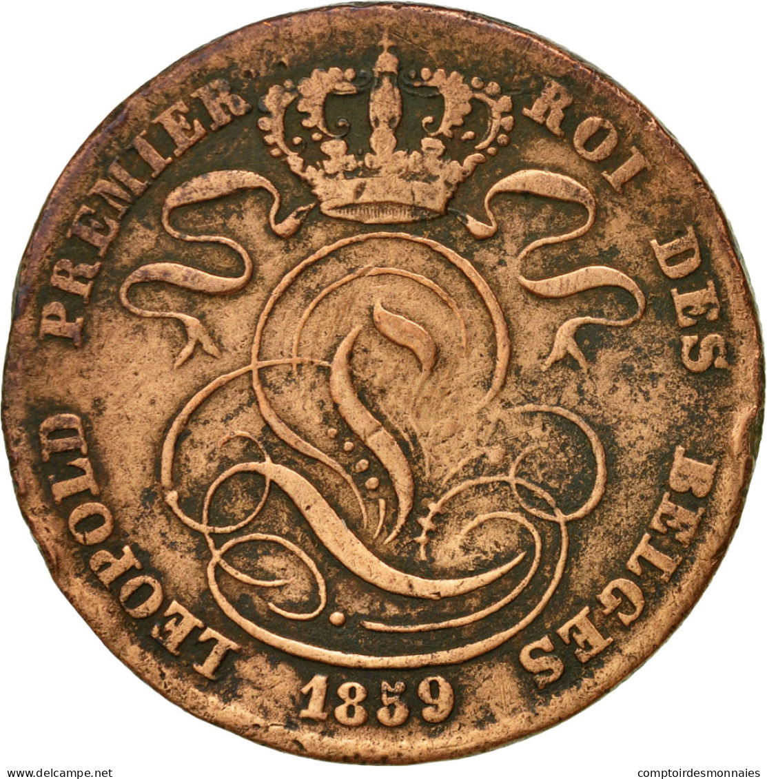 Monnaie, Belgique, Leopold I, 5 Centimes, 1859, TB, Cuivre, KM:5.1 - 5 Centimes