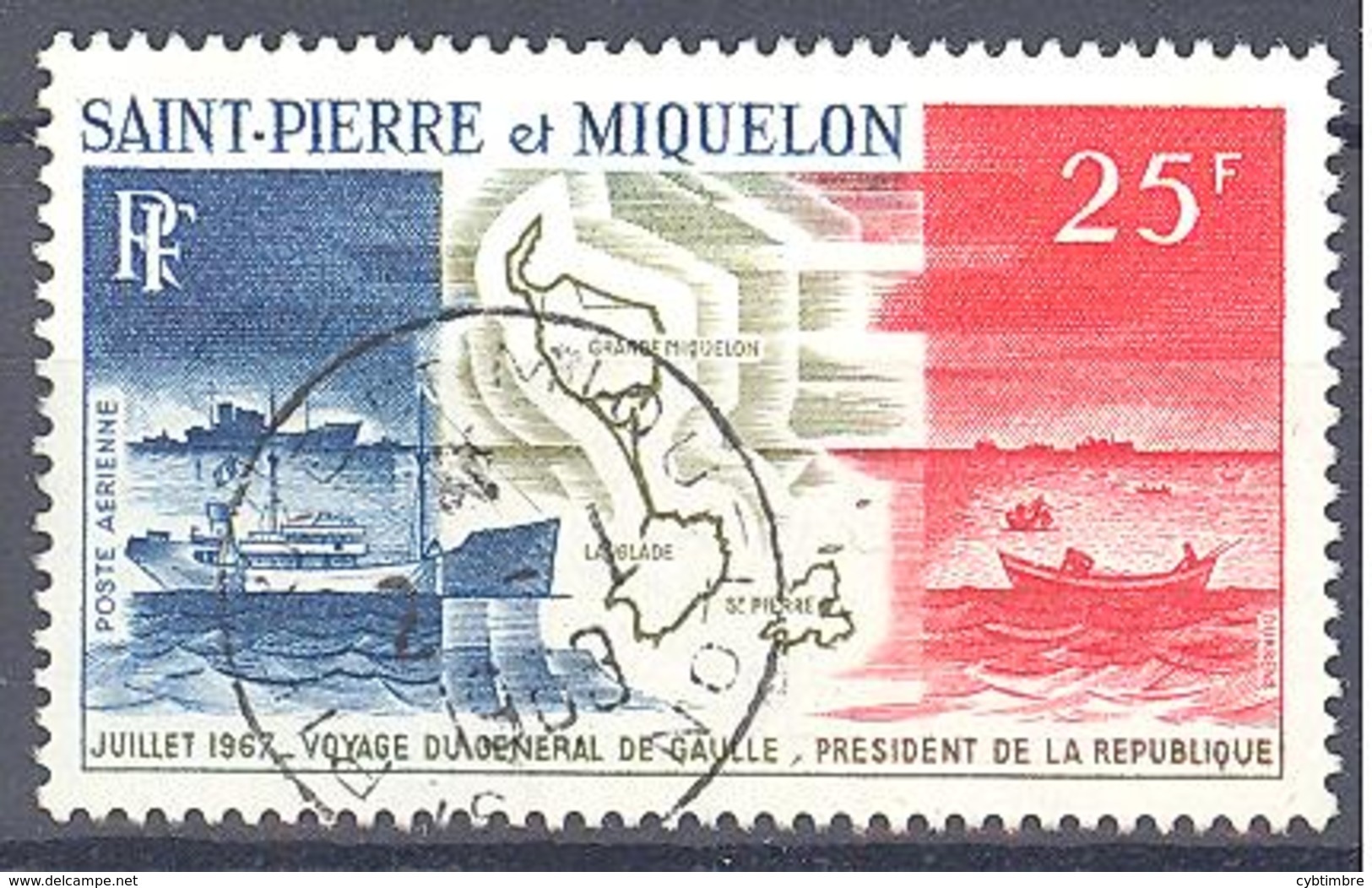 Saint Pierre Et Miquelon: Yvert N° A 38°; Visite Du Général De Gaulle - Used Stamps