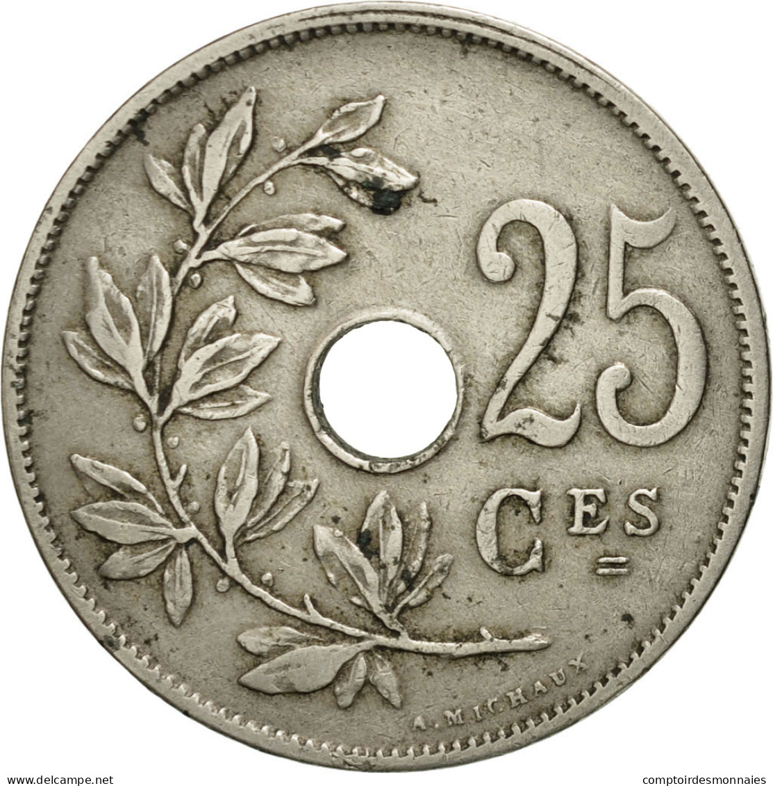 Monnaie, Belgique, 25 Centimes, 1908, TTB, Copper-nickel, KM:62 - 25 Centimes