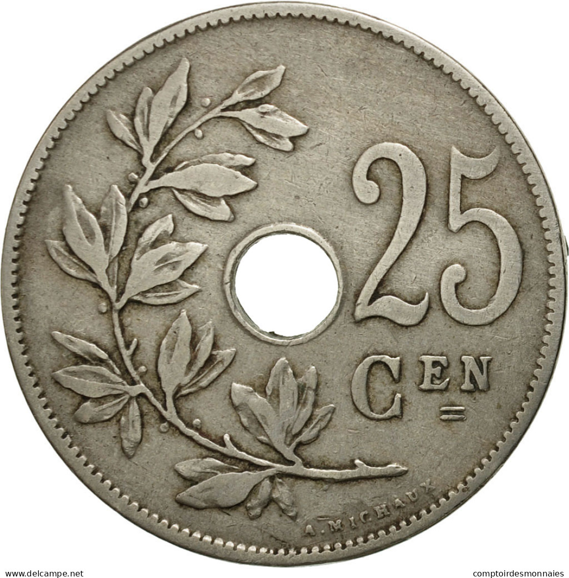Monnaie, Belgique, 25 Centimes, 1908, TTB, Copper-nickel, KM:63 - 25 Centimes