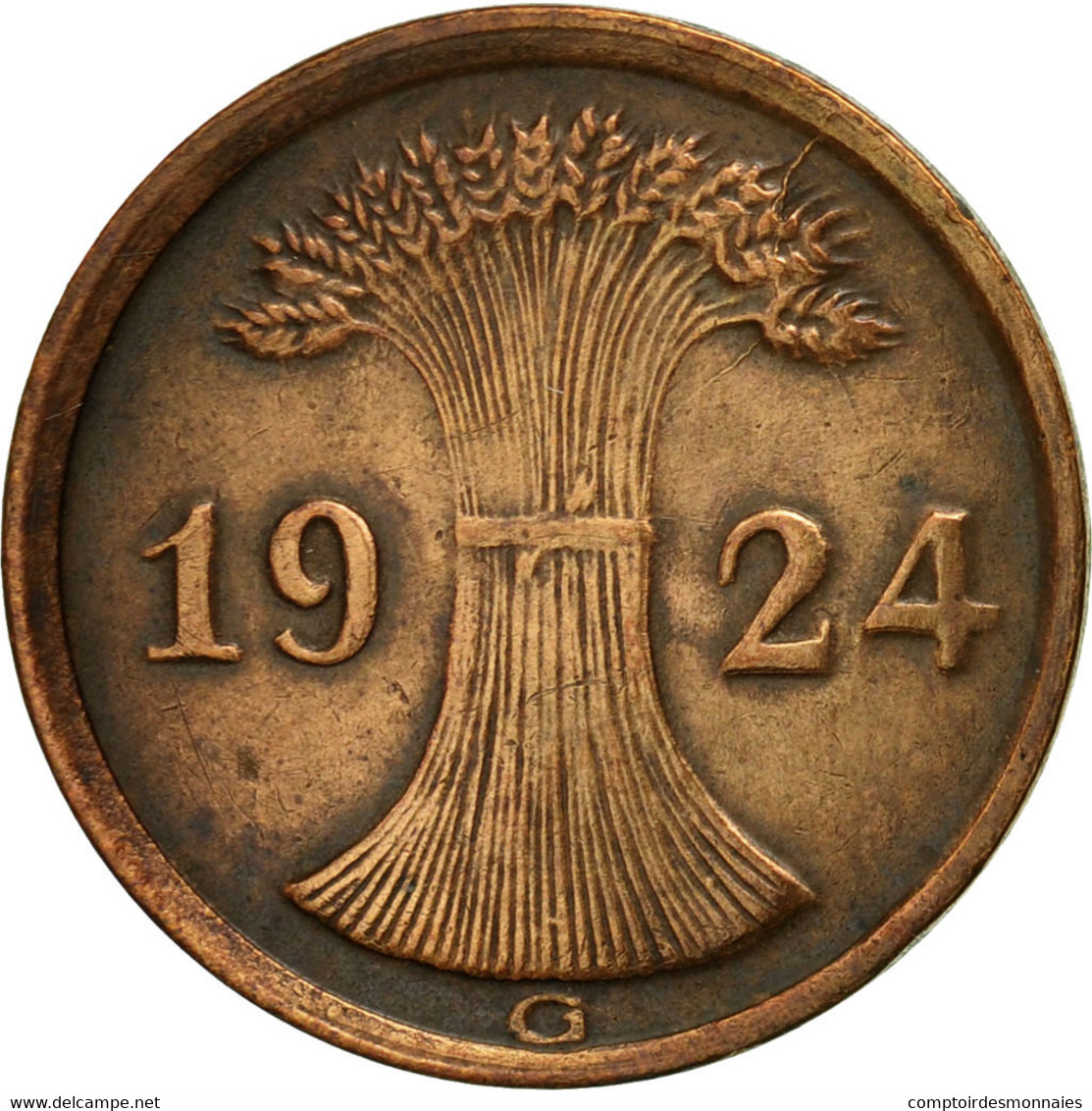 Monnaie, Allemagne, République De Weimar, 2 Rentenpfennig, 1924, Karlsruhe - 2 Rentenpfennig & 2 Reichspfennig