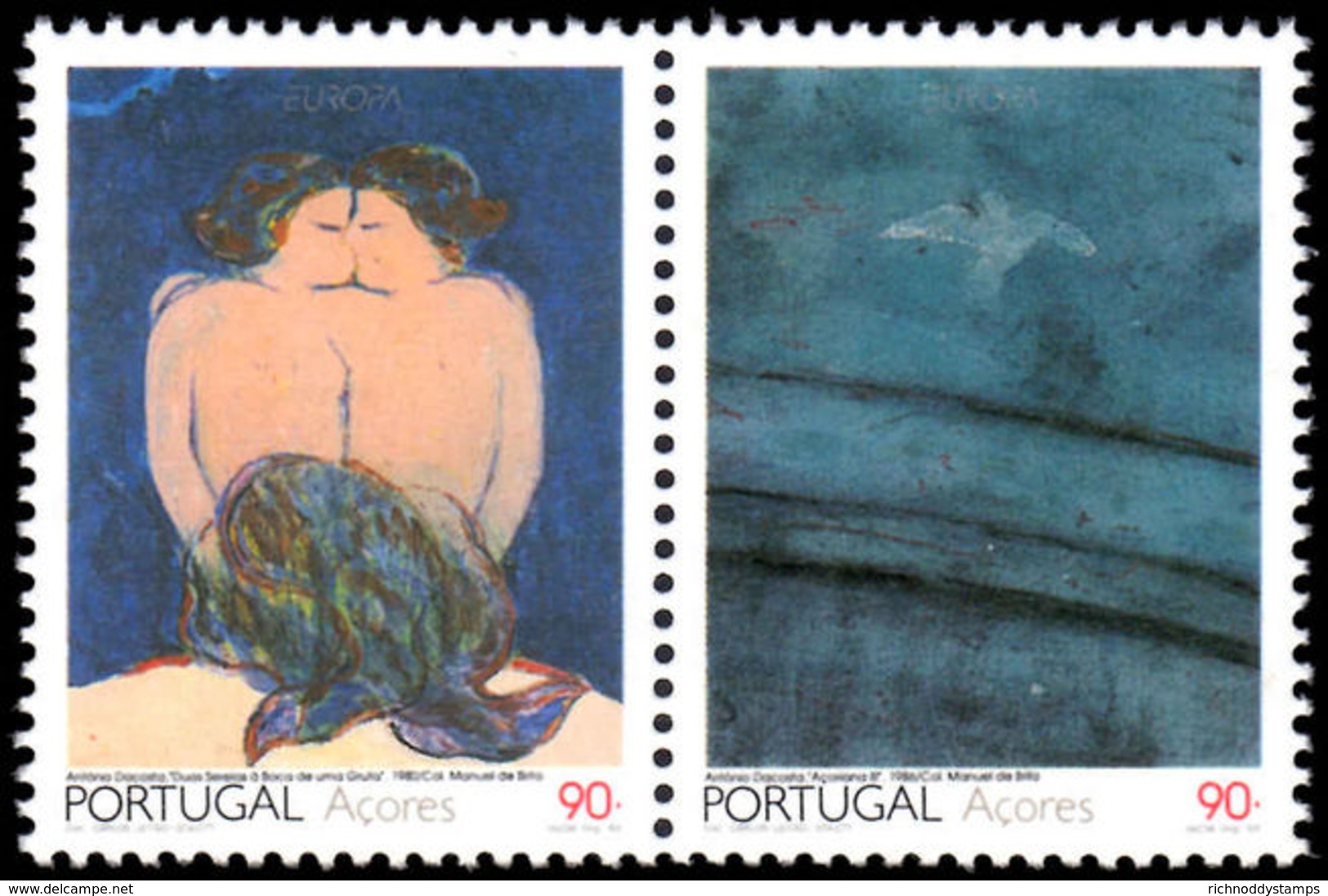 Azores 1993 Europa Contemporary Art Pair From Sheet  Unmounted Mint. - Azores