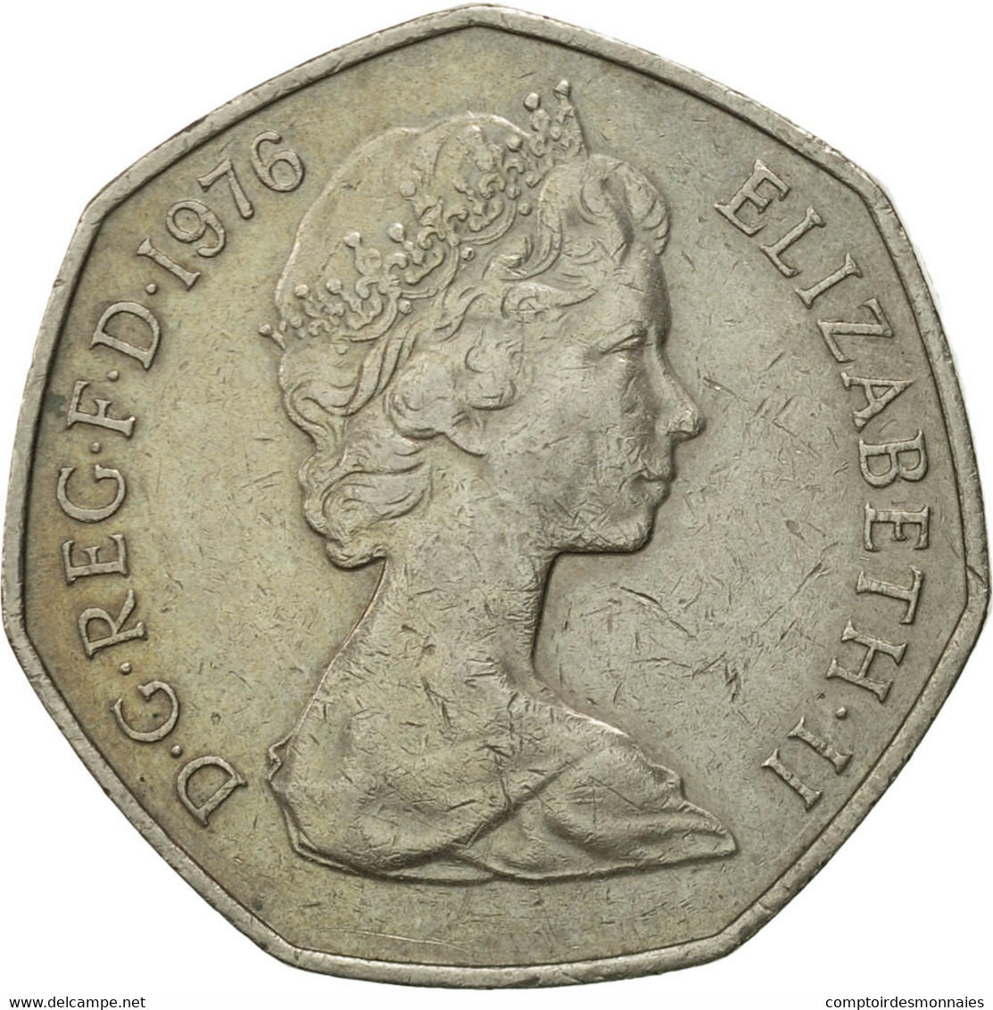 Monnaie, Grande-Bretagne, Elizabeth II, 50 New Pence, 1976, TB+, Copper-nickel - 50 Pence