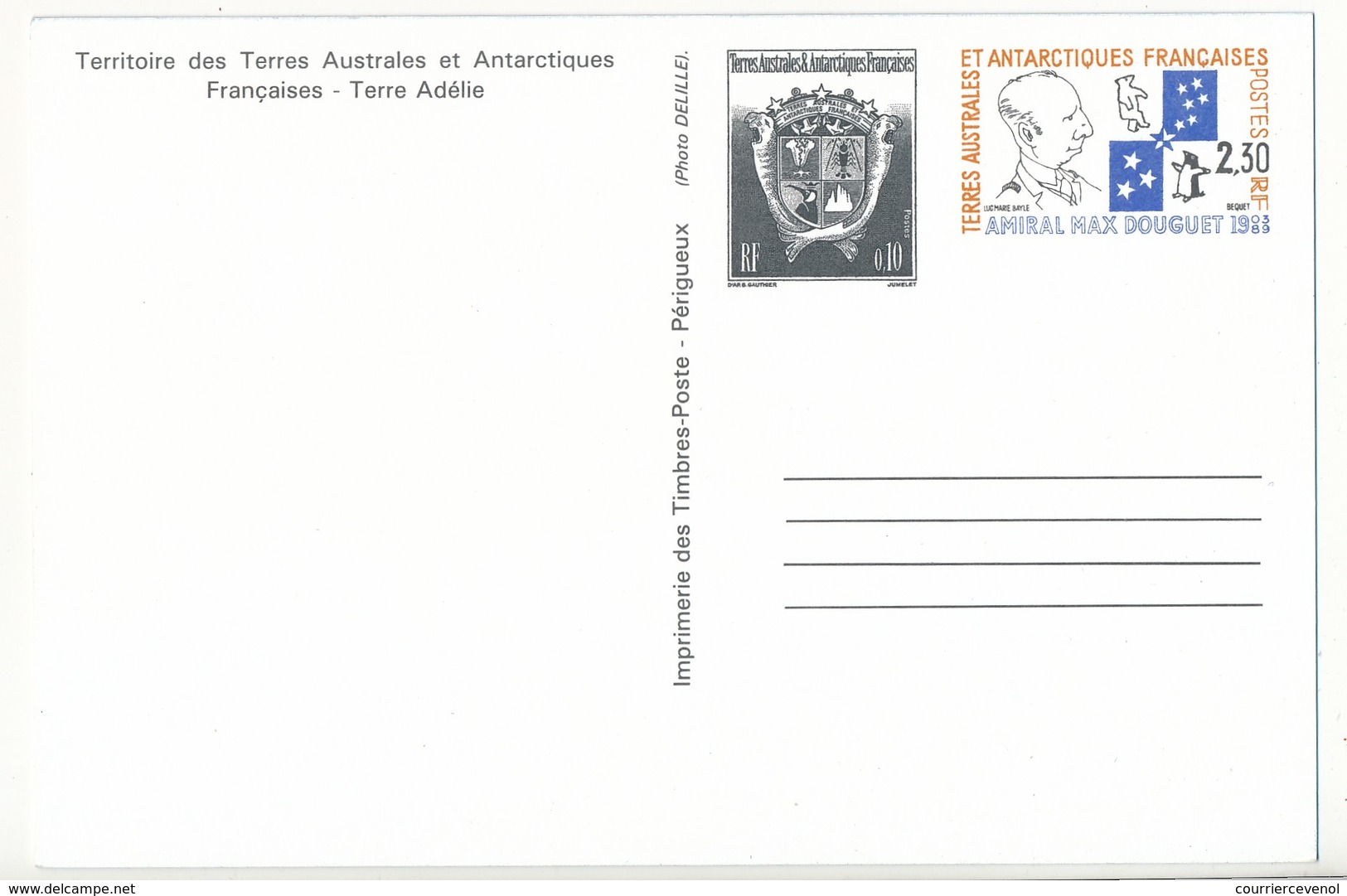 TAAF - Entier Postal N°2 - Carte Postale, Neuve - Postal Stationery