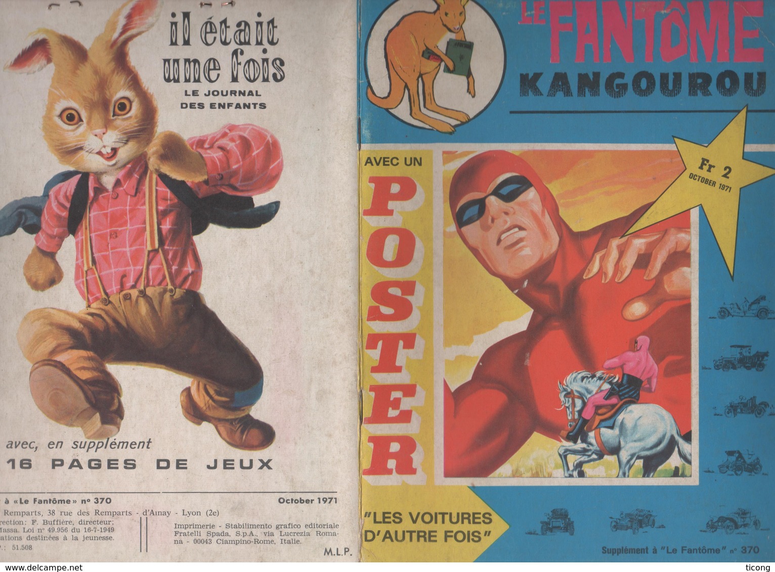 BD LE FANTOME KANGOUROU ( SUPPLEMENT AU NUMERO 370 DE 1971 ) VOIR LES SCANNERS - Autre Magazines