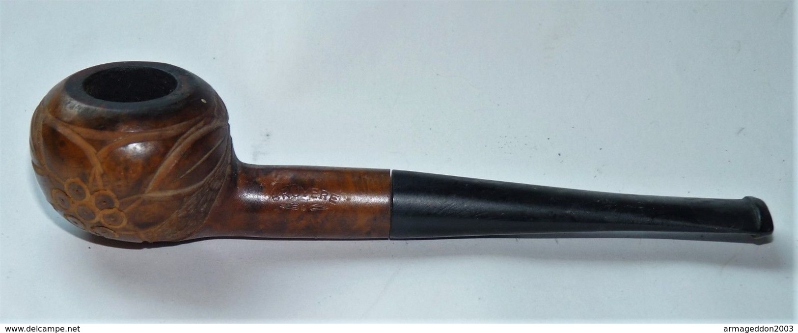 ANCIENNE VINTAGE PIPE DE BRUYERE GARANTIE CISELE DESSIN BE 14.2 X 3 CM  VOIR PHOTOS - Pipes En Bruyère