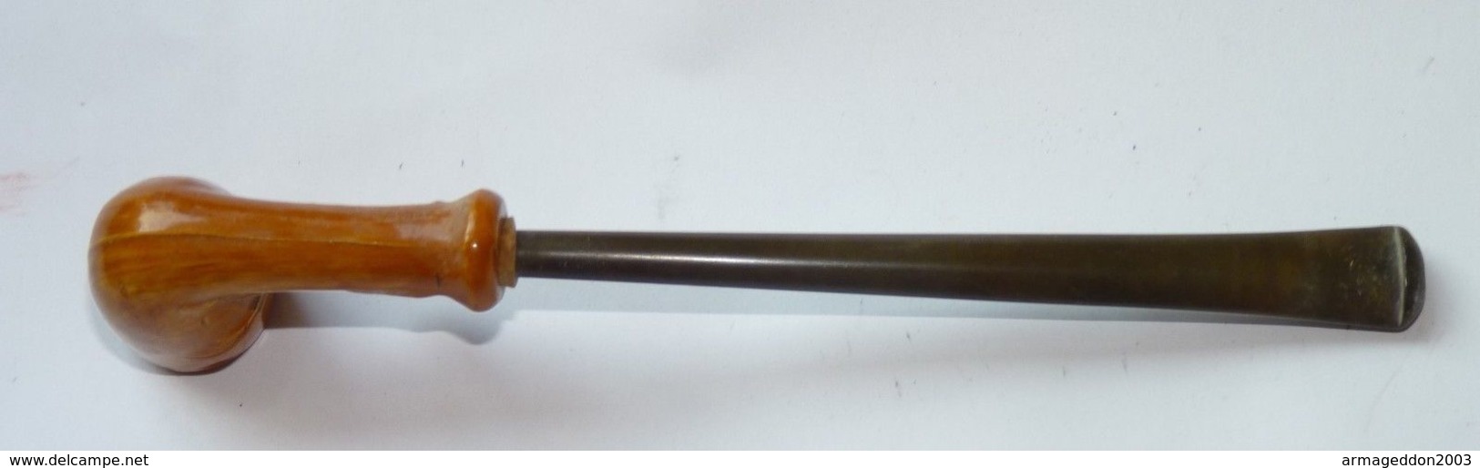 VINTAGE ANCIEN PETITE PIPE LONGUE FANTAISE CHEVAL TBE 17.5 X 3.6 CM VOIR PHOTOS - Pijpen In Bruyèrehout